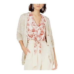 Anthropologie Raga Metallic Button Front Cardigan Sweater